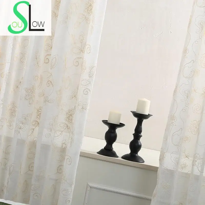 Занавески с цветочной вышивкой Slow Soul цветочные занавески для французских окон