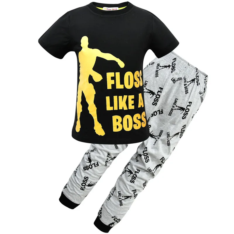 Спортивный костюм с надписью Floss Like A Boss детские пижамы для девочек на ночь одежда