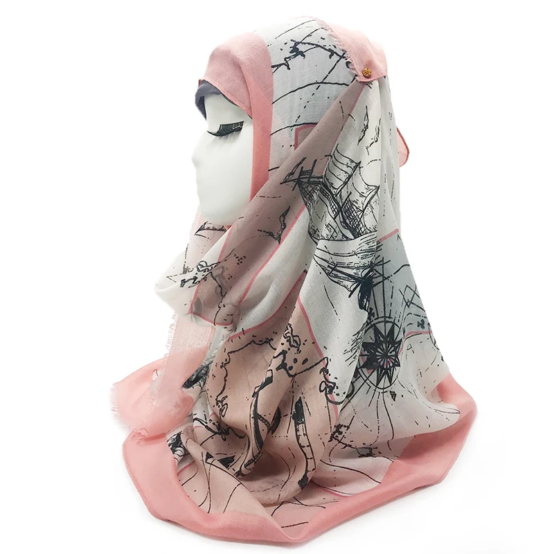 Шарф с геометрическим принтом 7 цветов шарфы шали в горошек Женский однотонный