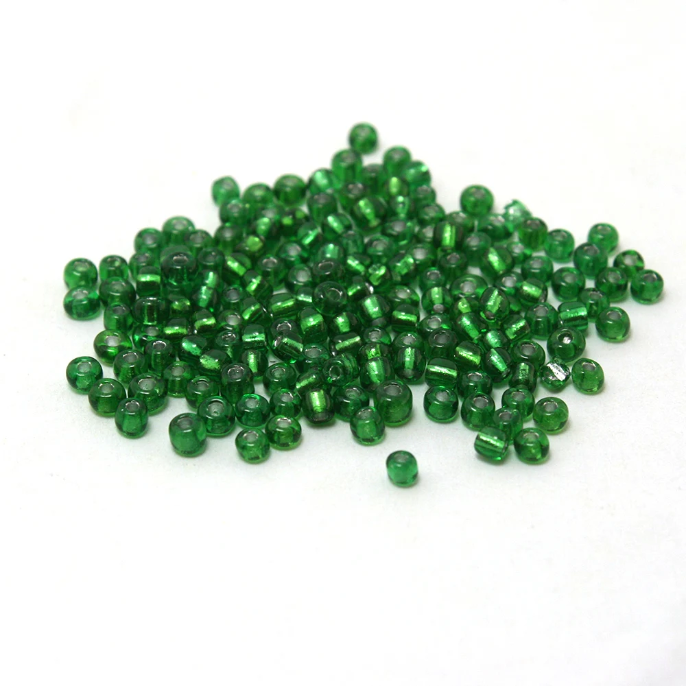 Фабричные стеклянные бусины Frice 80 г/лот 3 мм травяного зеленого цвета