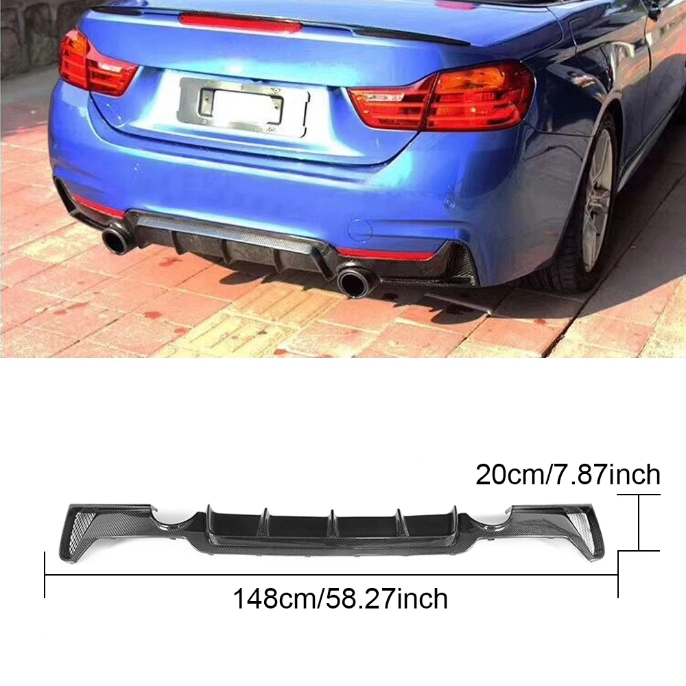 Спойлер для диффузора BMW F32 F33 M Sport нестандартный с одним выходом из углеродного
