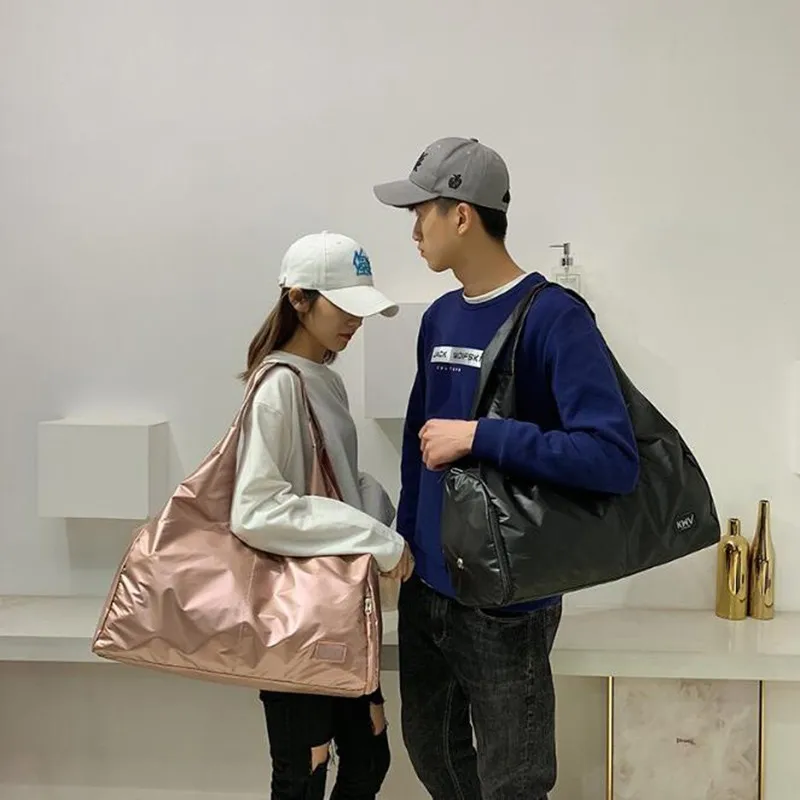 Женская Черная сумка Дорожная Спортивная Сумка для пары кожаный большой