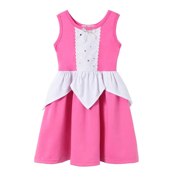 Aurora Dress Платье для маленьких девочек с изображением Микки Мауса; детские маскарадные костюмы Ариэль; летнее платье принцессы Белоснежки для маленьких девочек; костюмы Белль - Цвет: Aurora Dress