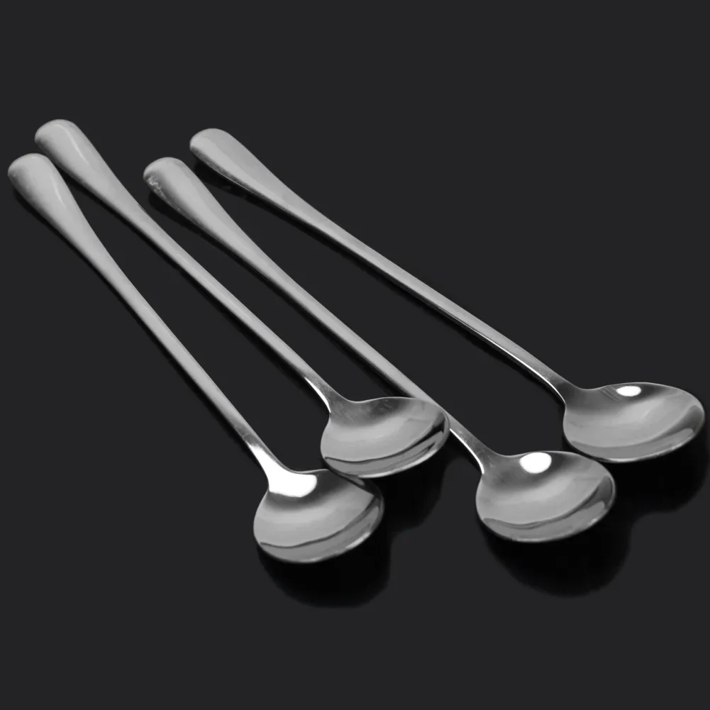 4 шт. кофейные ложки с длинной ручкой из нержавеющей стали|coffee spoon|coffee tea spoonlong handled