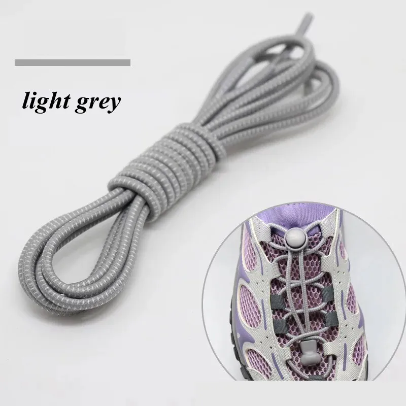 Light grey 100 см растягивающийся замок кружева 22 цвета пара фиксирующий башмак шнурки эластичные шнурки для кроссовок шнурки для бега/триатлона T1 - Цвет: Light grey