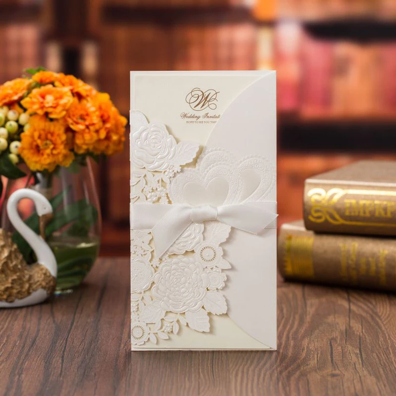 25 шт. роскошные свадебные приглашения с лазерной резкой открытки розовыми