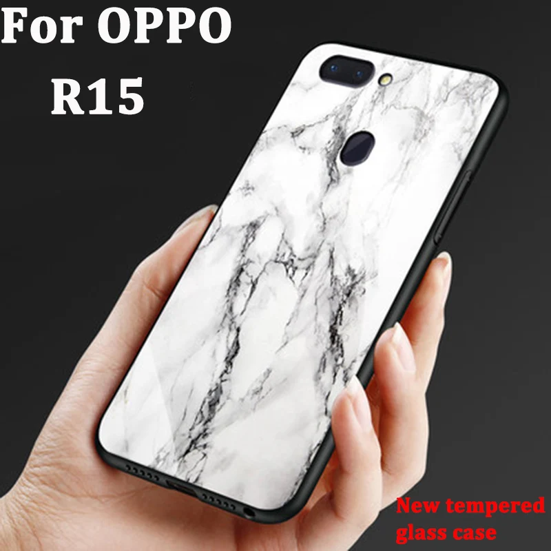 Каменный узор закаленное Стекло чехол для OPPO R 15 защитных чехлов OPPOR15 PACM00 чехла