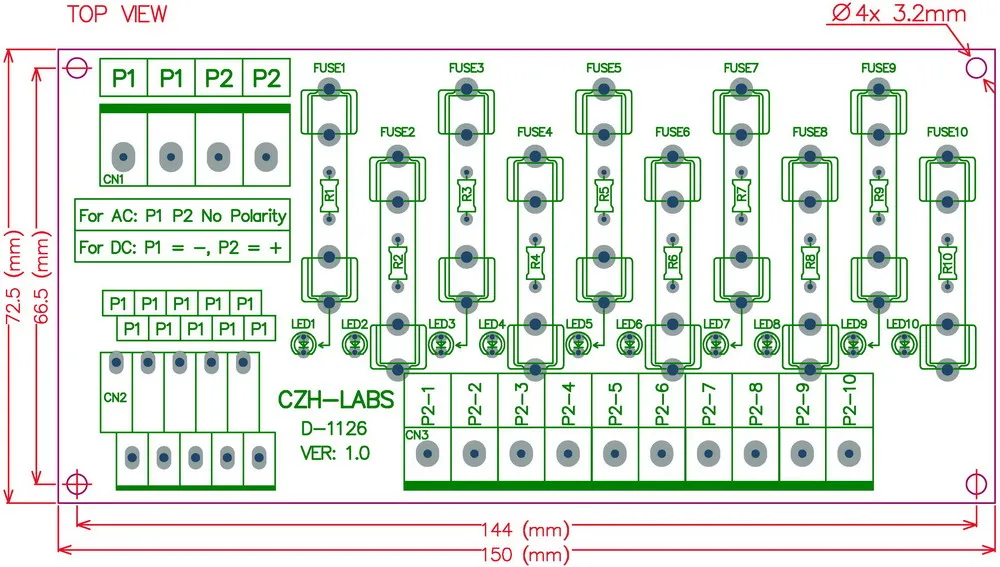 Панель крепление 10 позиций Мощность распределения модуль предохранитель для