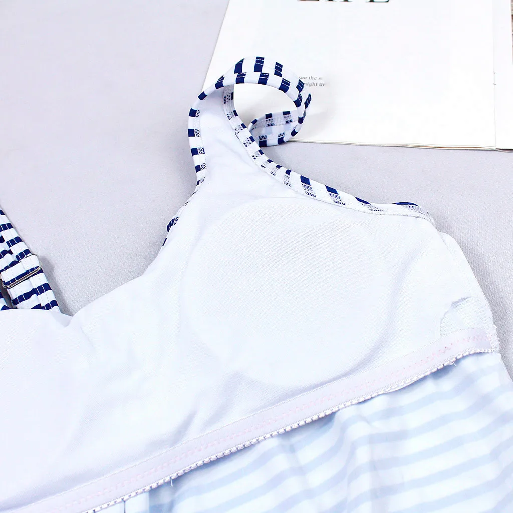 Женский купальник в полоску с открытой спинкой принтом пляжная одежда бикини