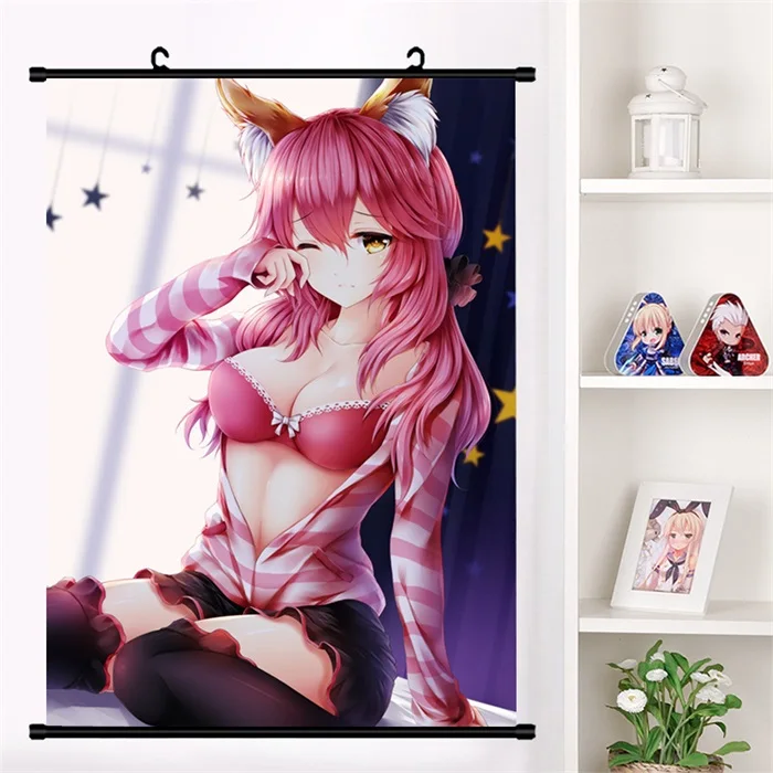 J Японское аниме Манга Fate/большой заказ FGO сексуальный tamamo no Mae Косплей стены прокрутки Фреска плакат настенный висящий плакат домашний декор сбор - Цвет: J