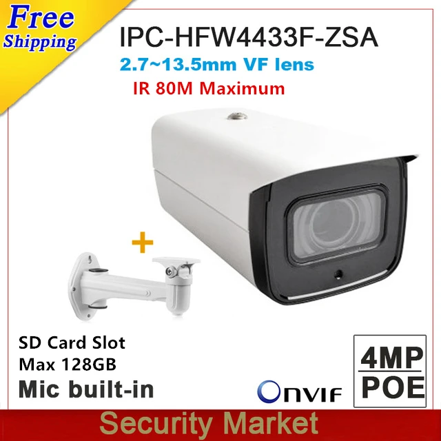 dahua IPC-HFW4433F-ZSA заменяет IPC-HFW4431R-Z 4MP Starlight 2,7 мм~ 13,5 мм VF моторизованный Встроенный микрофон poe ip-камера
