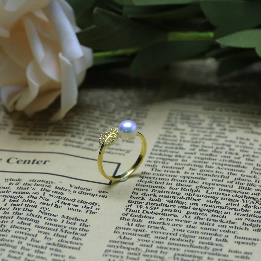 Женское кольцо с пресноводной жемчужиной BaroqueOnly регулируемое для свадьбы 9-10 мм |