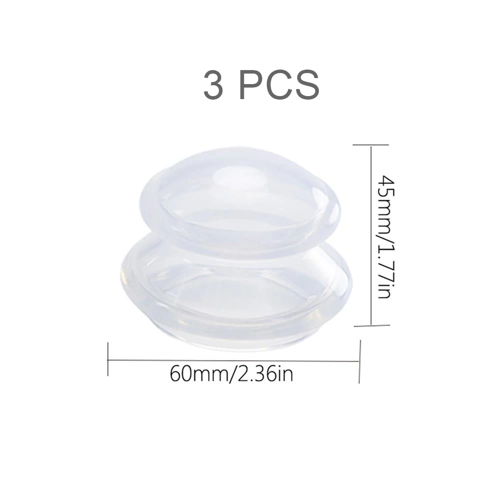 3 PCS Silicone Massage Cupping Set Deep Tissue Massage Cupping Body Massager Vacuum Therapy Cups Massagem Face Cupping Cellulite Cup - Цвет: 3 PCS