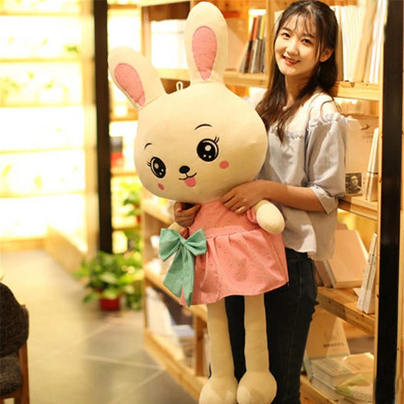 

Fancytrader популярный аниме плюшевый кролик кукла гигантские мягкие плюшевые животные кролик игрушки для детей розовый зеленый