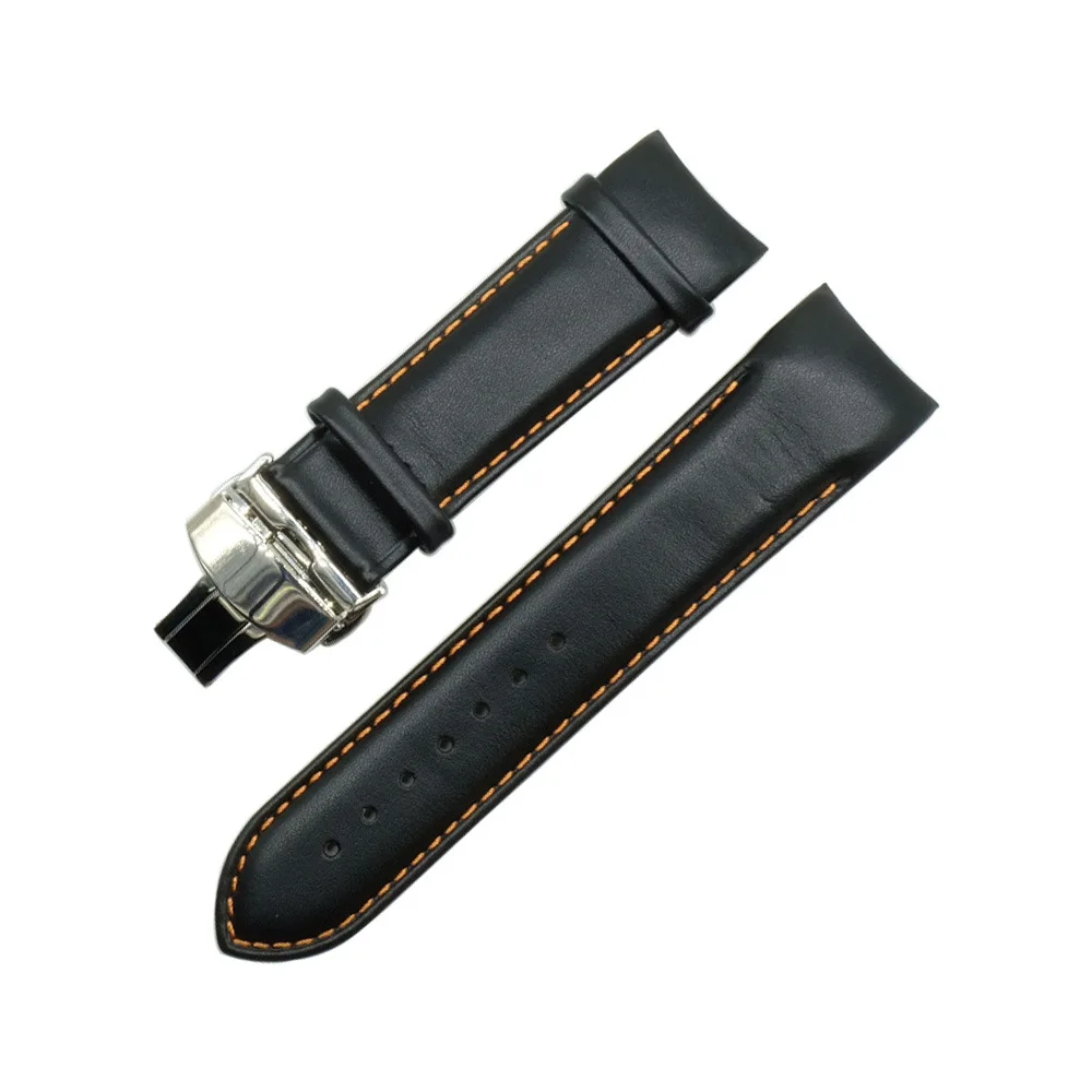 D Ремешок ручной работы для часов Tissot T035, ремешок для часов, ремешок из натуральной кожи, изогнутый конец, 22 мм, 23 мм, 24 мм, стальная пряжка, браслет на запястье - Цвет ремешка: D
