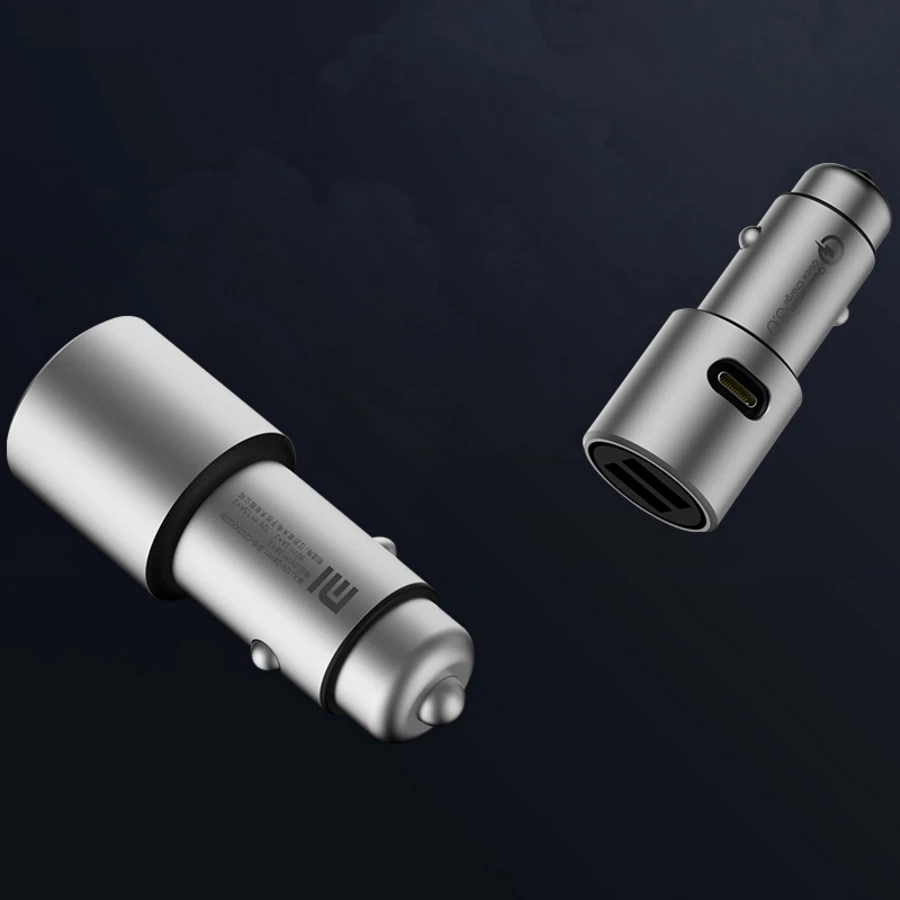 Xiaomi металлический двойной USB Смарт центрального зарядки Температура быстро Зарядное устройство MAX 36 Вт DC 5 В/12 В/24 В 2/3A в случае если у вас возникают какие-либо сложности светодиодный автомобиль Зарядное устройство