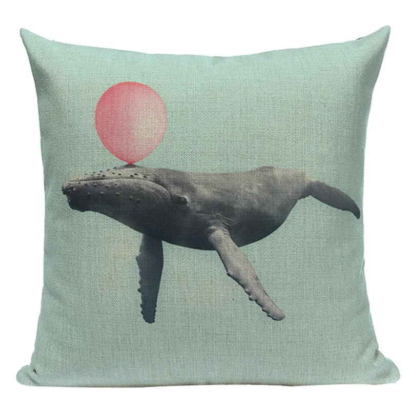 Розовая синяя фиолетовая наволочка для подушки в виде змеи единорога хлопковая