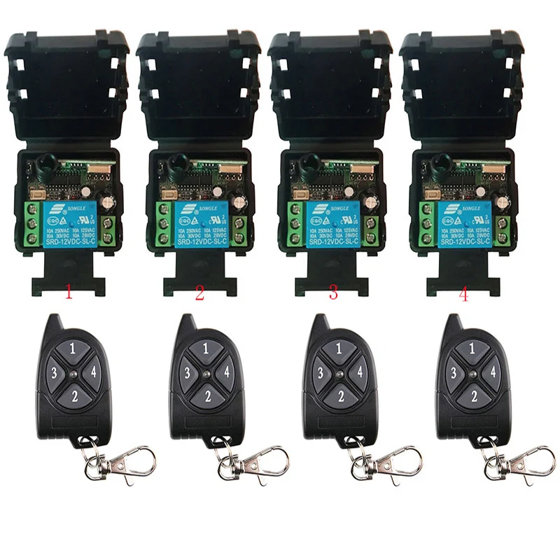DC 12V 24V 10A 433 МГц 1CH Беспроводное реле RF Пульт дистанционного управления Приемник + 1