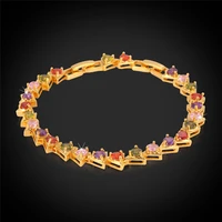 new bracelet beautiful aaa cubic zirconia top quality yellow gold color bracelet chain wholesale bracelet for women mgc h452