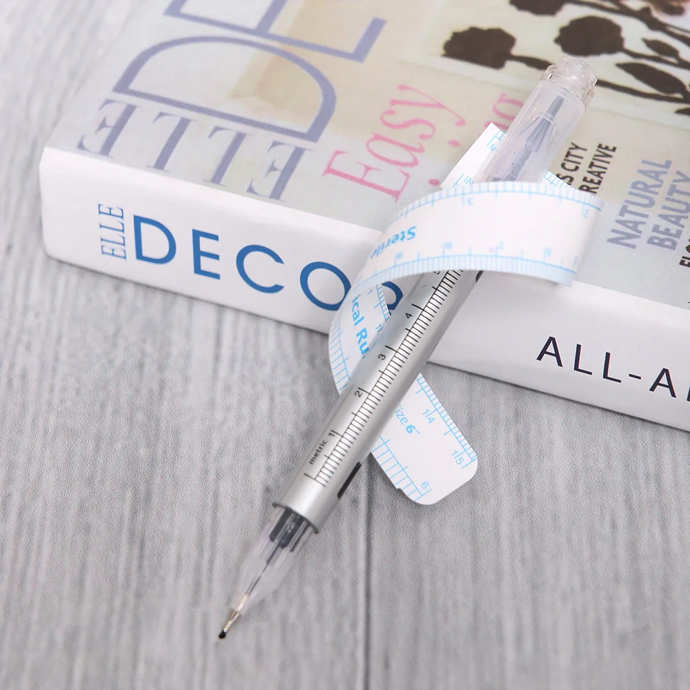 2 шт. микроблейдинга для татуировок бровей маркеры кожи с измерительной линейкой