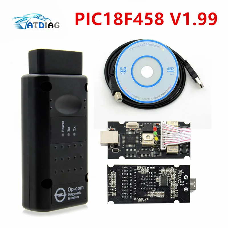 OPCOM 1 99 95 78 70 65 OBD2 CAN BUS считыватель кода для Opel OP COM диагностический PIC18F458 чип