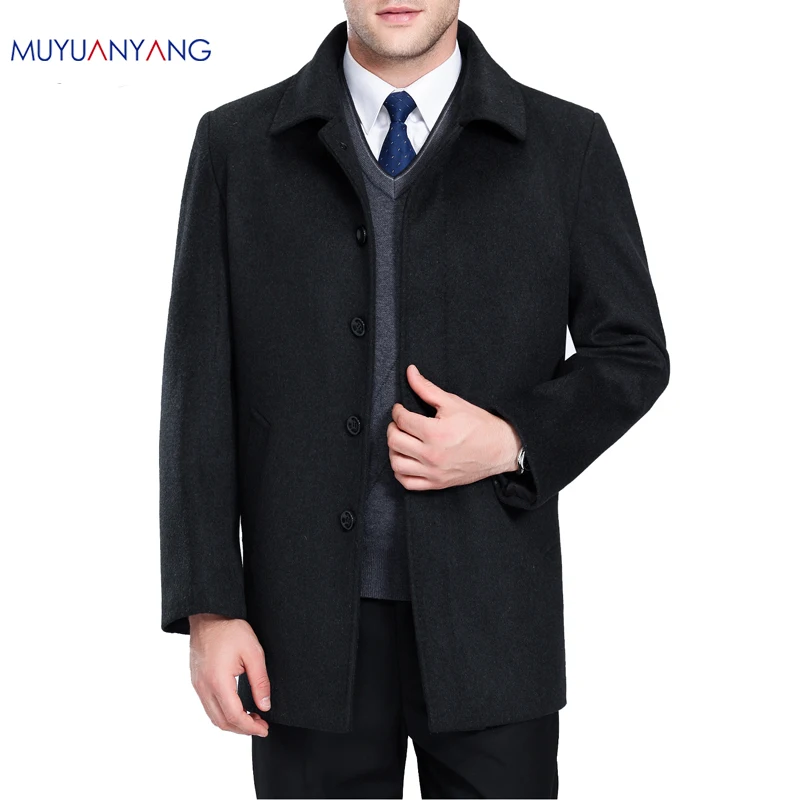Мужская зимняя куртка и пальто Mu Yuan Yang теплая кашемировая из шерсти 2XL 3XL | одежда