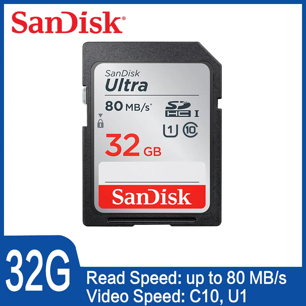 Sd карта SanDisk Ultra 8 ГБ 16 32 SDHC 64 128 256 SDXC класс 10 оригинальная памяти C10 R80mb/s USH 1