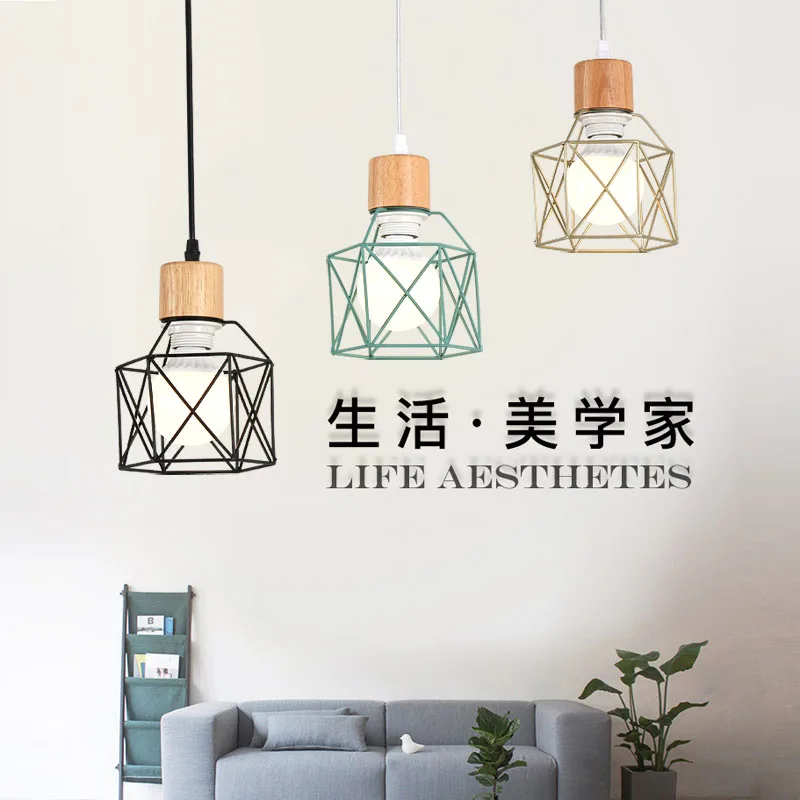 Современная клетка подвесной светильник Железный минималистичный ретро