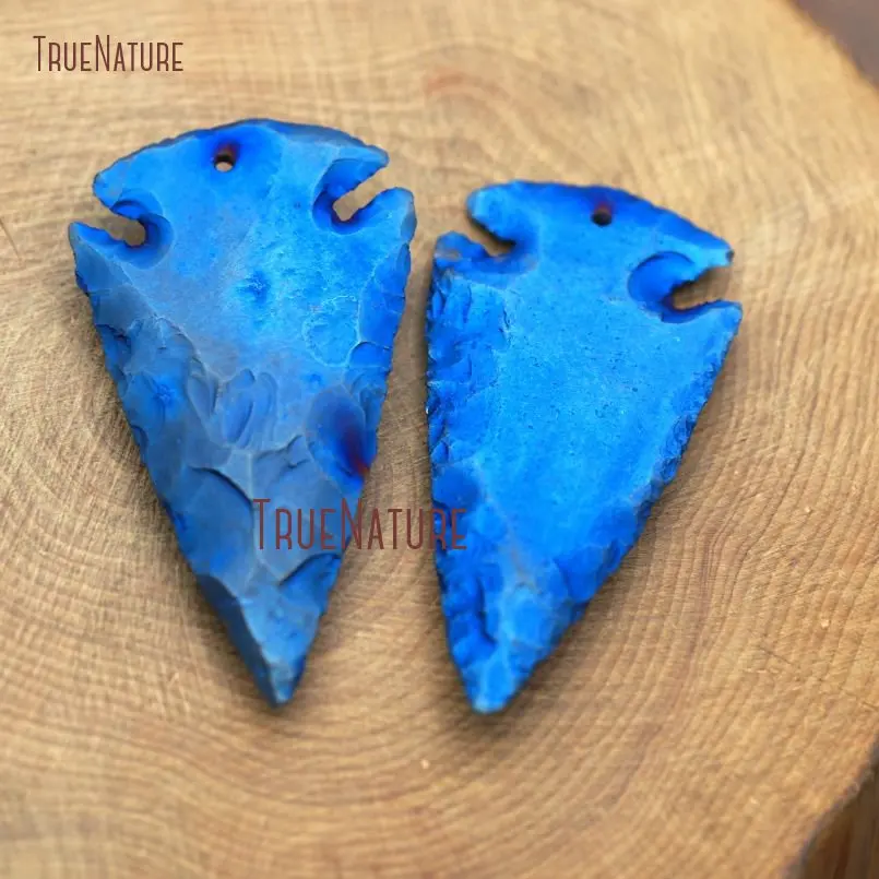 Титановая подвеска с синим покрытием гальваническая в виде наконечника стрелы