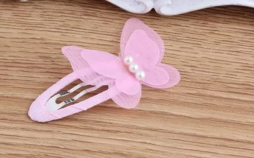 Новые детские аксессуары для волос заколки с бабочкой и жемчугом маленьких