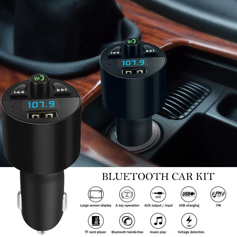 VicTsing FM Transmitter Bluetooth Car Kit MP3 Music Player Wireless Hands-free USB Charger 5V/2.1A | Автомобили и мотоциклы