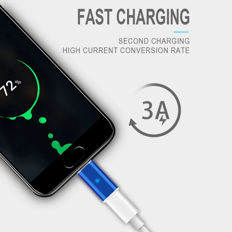 Адаптер типа C с разъемом для быстрой зарядки Магнитный адаптер для iPhone Lightning Android type C Micro USB 2,0 устройство для Micro USB кабель
