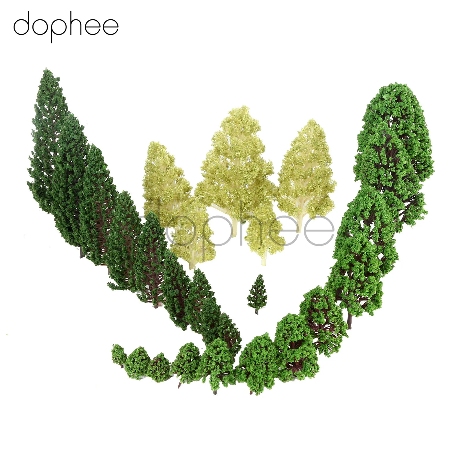 

dophee 12pcs Model aspen trees + 10pcs Model pyramidal trees + 5pcs Model poplar trees landscape Scene Scenery