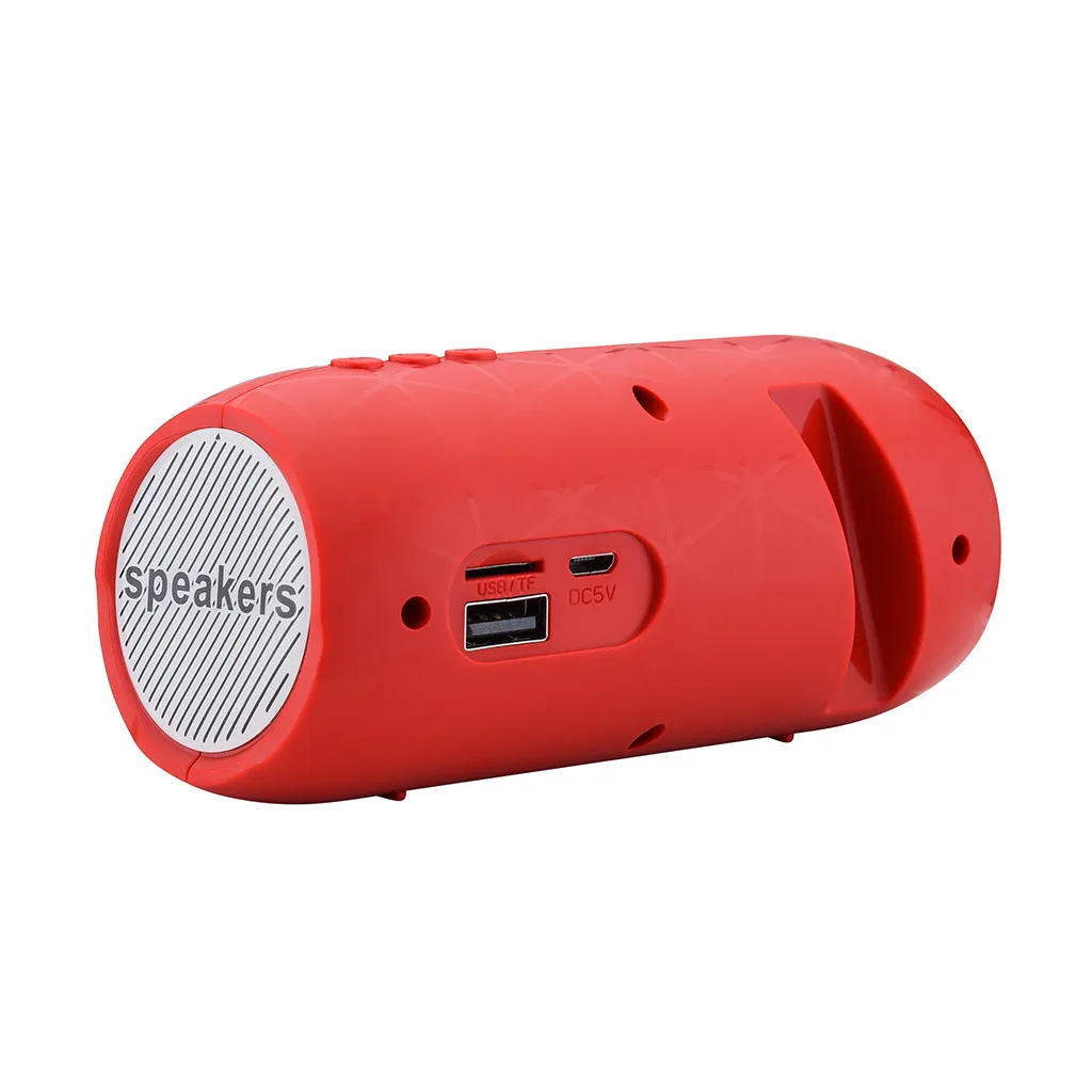 Красный HIFI 3D стерео динамик Bluetooth беспроводной портативный динамик сабвуфер динамик с TF FM радио сабвуфер - Цвет: Красный