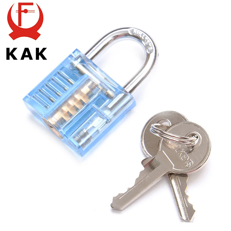 Only Blue Lock KAK мини прозрачный видимый выбор выреза практика замок с сломанной для удаления ключа фиксатор крючков экстрактор набор слесарный инструмент - Цвет: Only Blue Lock