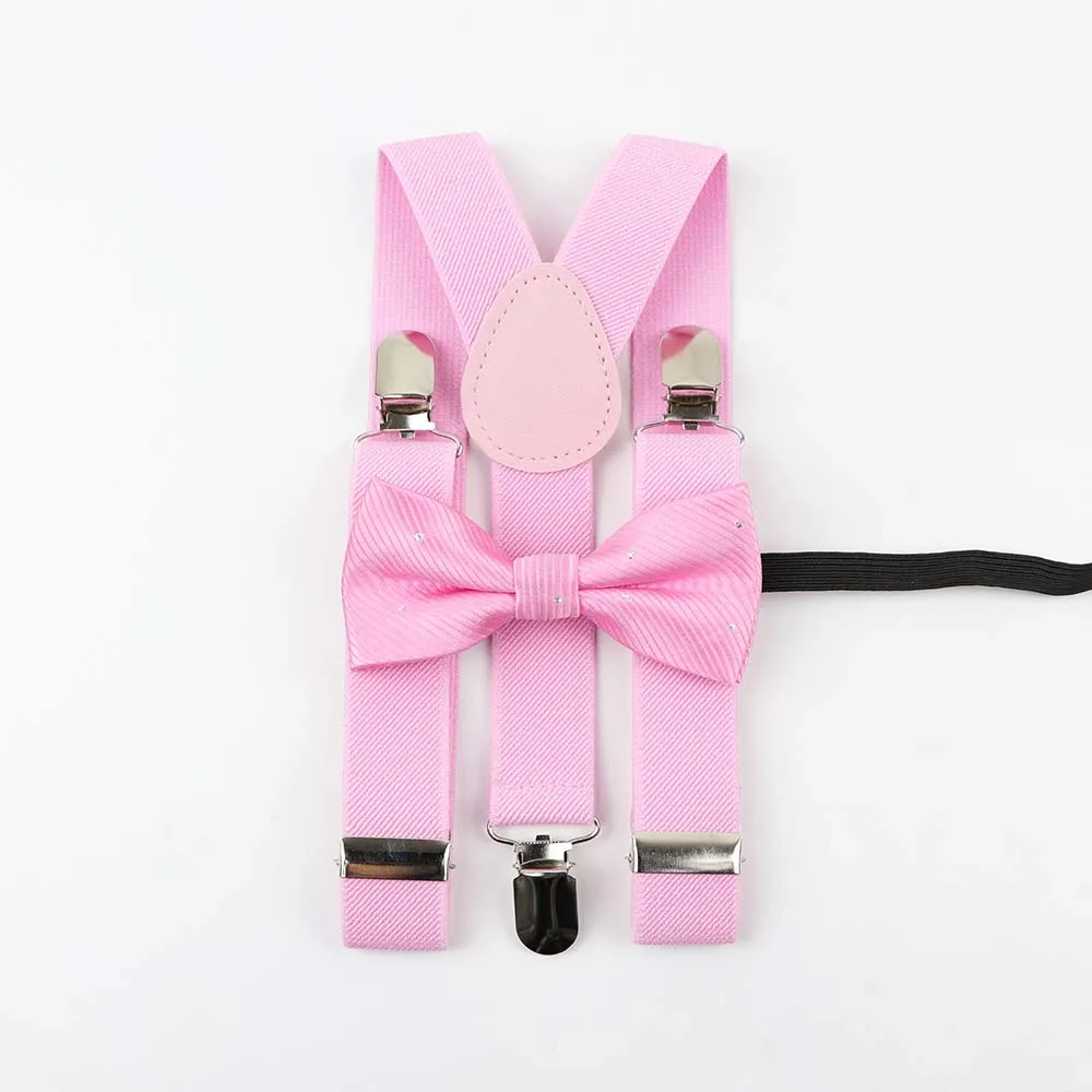 5 Стильный милый детский Одноцветный комплект на подтяжках с мультяшным галстуком-бабочкой, полиэстер, Бабочка, для детей, Y-Back, подтяжки, ремень, регулируемый галстук-бабочка, новинка - Цвет: 5
