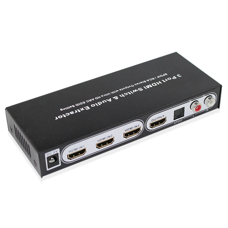 

Селектор HDMI Audio выключатель экстрактора, 3 порта, 4K HDMI оптический/SPDIF L/R аудиовыход с настройкой HD ARC EDID для ТВ, ПК, PS3