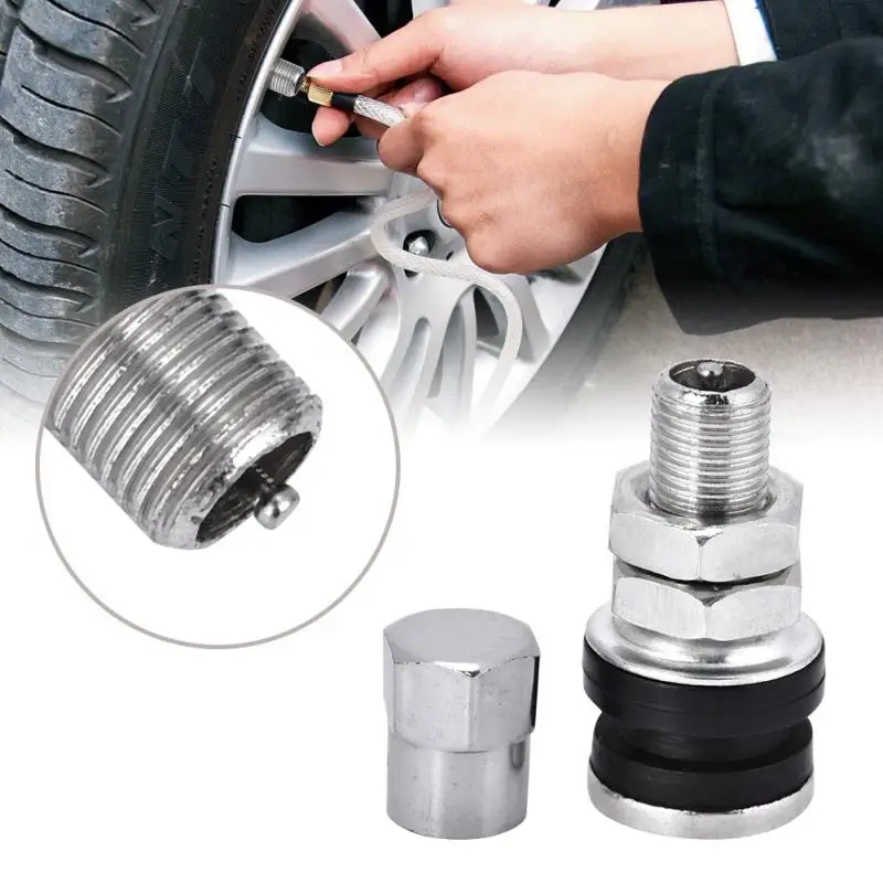 10pcs TR161 Metal Car Truck Motorcycle Bolt In Tire Tyre Valve Short Stems with Dust Cap Stem Kit | Автомобили и мотоциклы