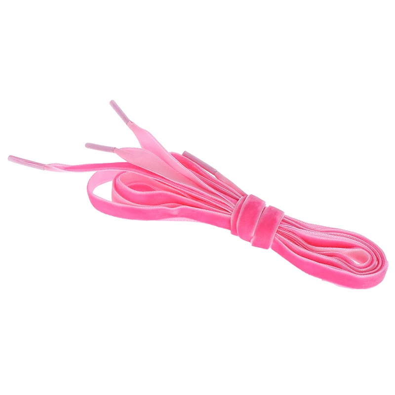 Rose 1 пара, бархатные шнурки, женские модные ботинки, шнурки, лента с одной стороны, много цветов, спортивная обувь, шнурки, 120 см - Цвет: Rose