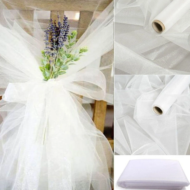 1 шт. 100 ярдов Тюль рулоны Diy декоративные поделки Белый катушки для свадебного