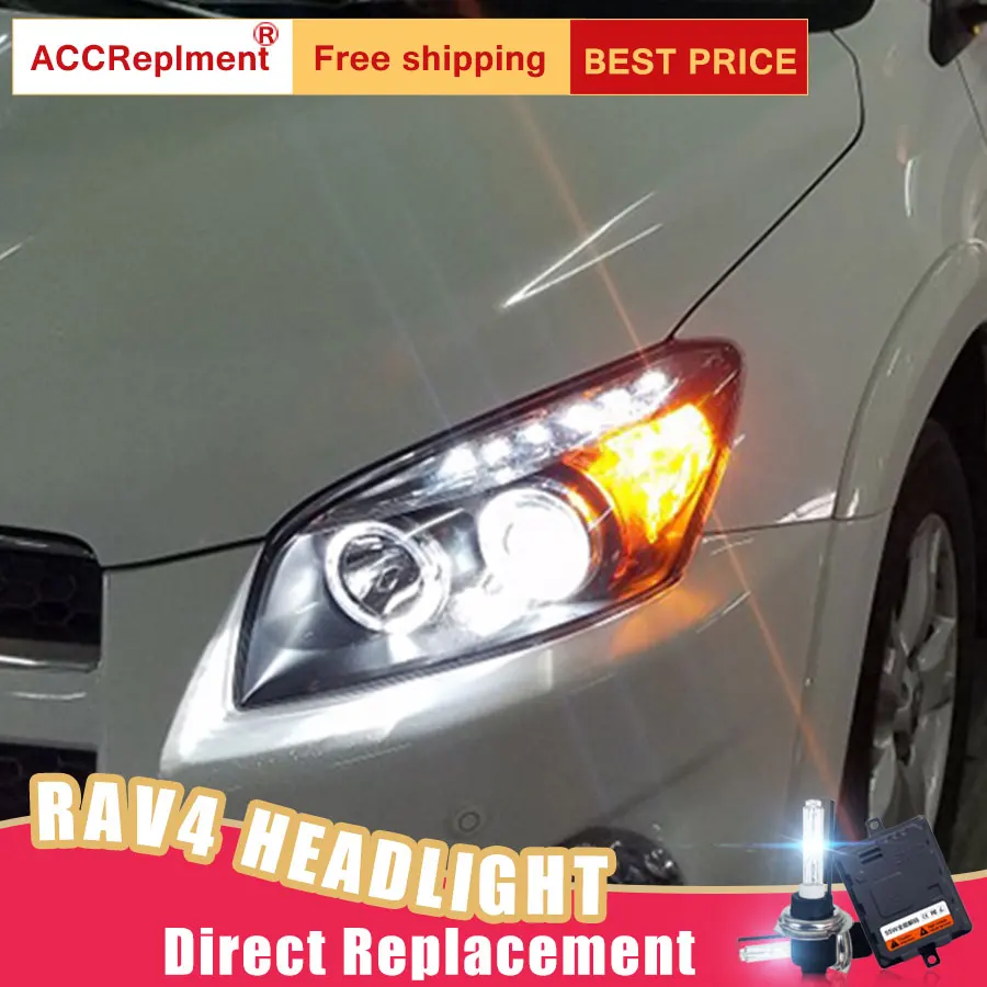 2 шт. светодиодный фары для Toyota RAV4 2009 2013 Автомобильные ангельские глазки комплект