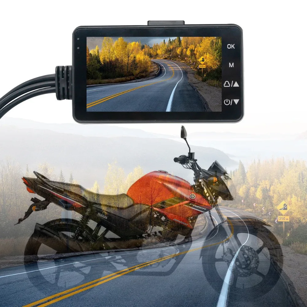 " lcd WiFi Двойная камера для мотоцикла dvr Dash Cam Full HD 1080 P/720 P Передняя и задняя Водонепроницаемая камера gps g-сенсор