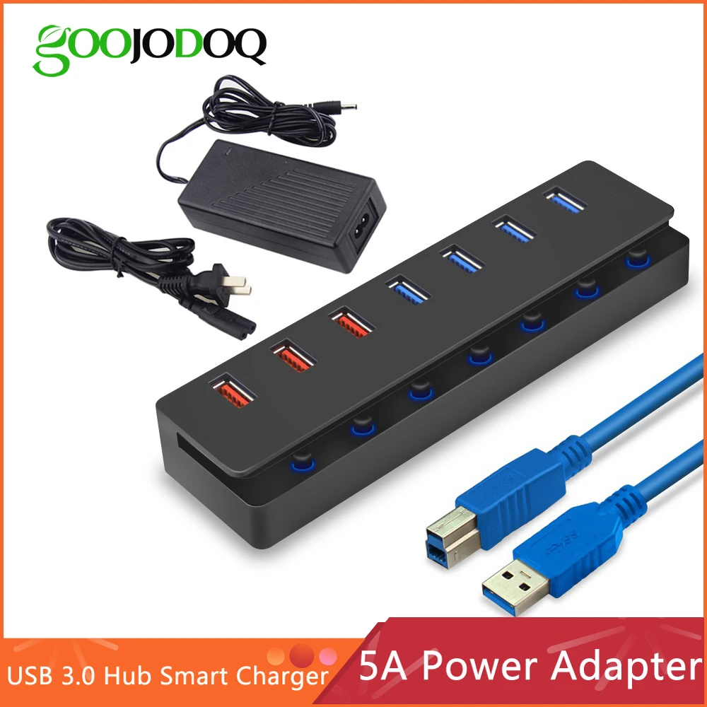 4 Порты USB 3,0 концентратор Зарядное устройство 3 умная зарядка Порты Мульти USB разветвитель 5V 5A Мощность адаптер для Macbook Pro компьютерные аксессуары