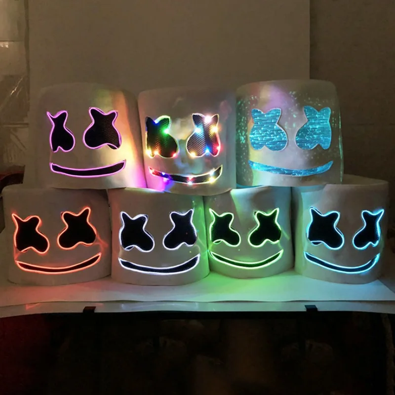 LED DJ музыка светящиеся маски партии маскарад маски анфас Обложка Головные уборы для взрослых Косплэй Хэллоуин фестиваль вечеринок