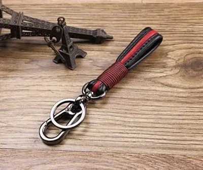 Red Автомобильный брелок для ключей Автомобильный ключ кольцо цепи держатель ключей для автомобиля брелоки высокого качества цинковый сплав кожа мужское кольцо аксессуары для мотоцикла и автомобиля - Название цвета: Red