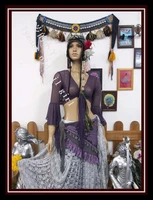 belly dance top transparent thin belly dance 7 flare blouse top ce37