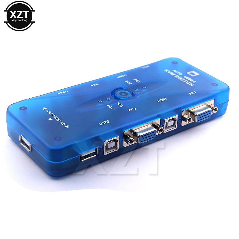 USB2.0 автоматический KVM переключатель 4 порта Селектор VGA печать авто монитор
