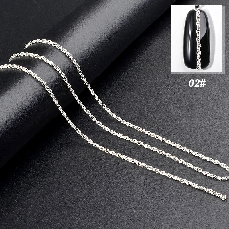 9 Types Gold Silver Metal Chains Punk Cross 3d Nail Art Decorations Charm Jewelry Making Findings DIY Accessories Manicure Tools | Красота и