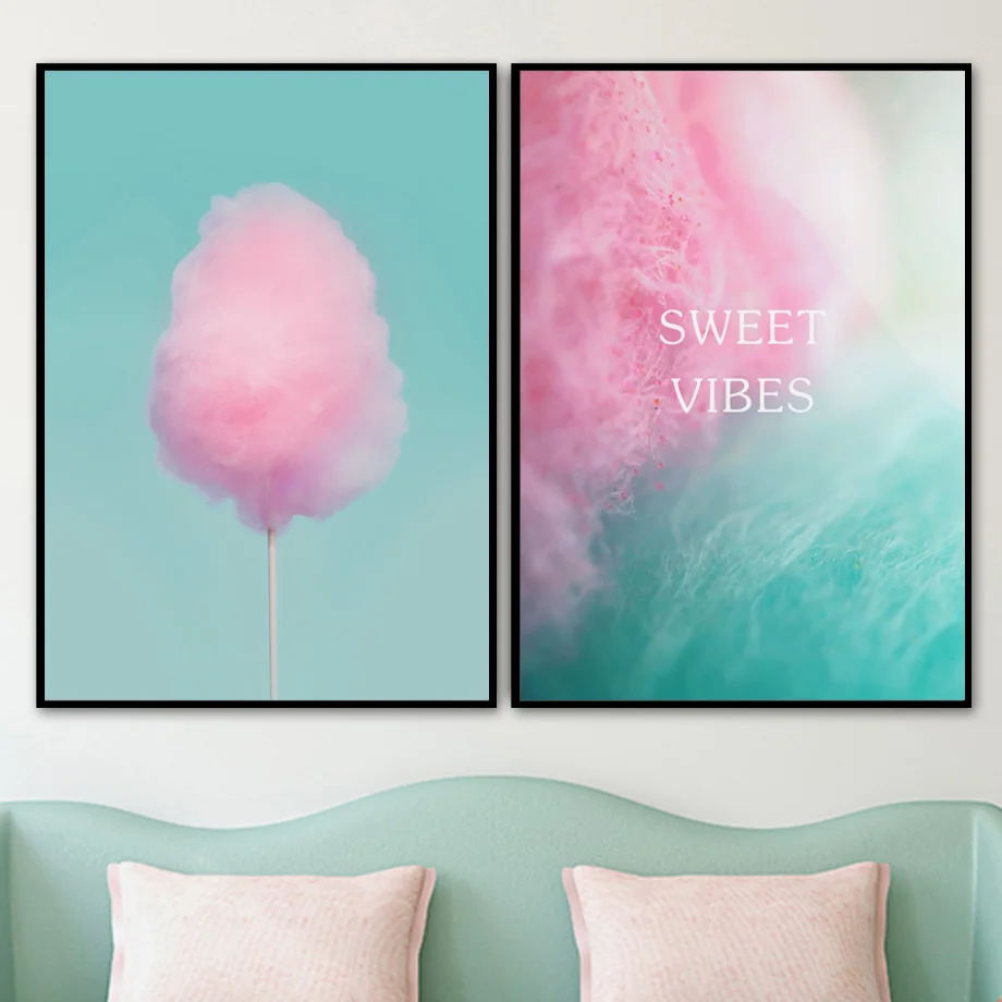 Постеры и принты Sweet Vibes Cotton Candy в скандинавском стиле настенная живопись на
