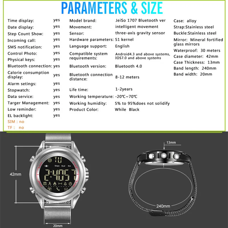 2018 Смарт часы мужские водонепроницаемые звонки SMS монитор сна bluetooth с шагомером